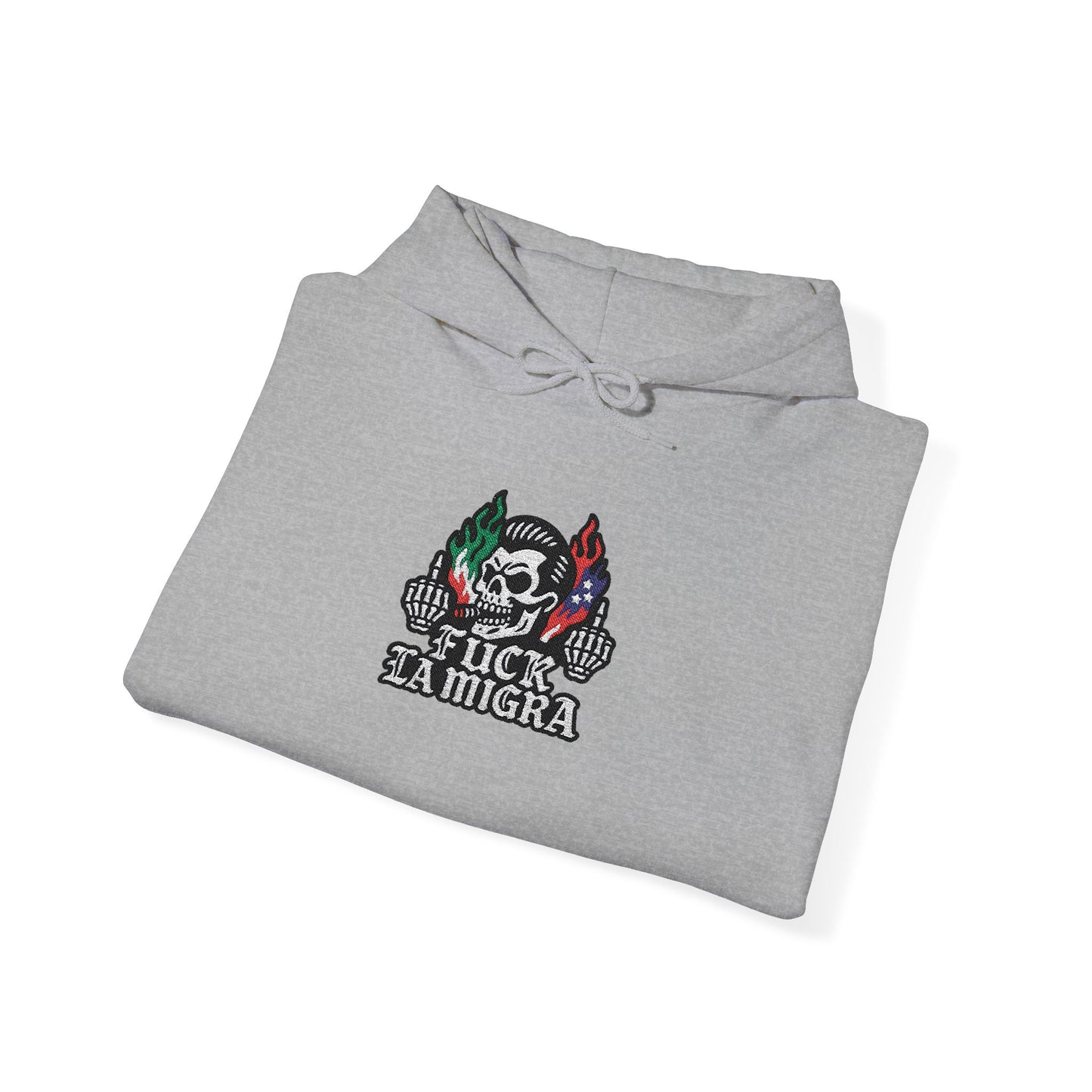 Fuck La Migra Embroidery Hoodie Anto Trump Hoodie Unisex Heavy Blend™ Hooded Sweatshirt