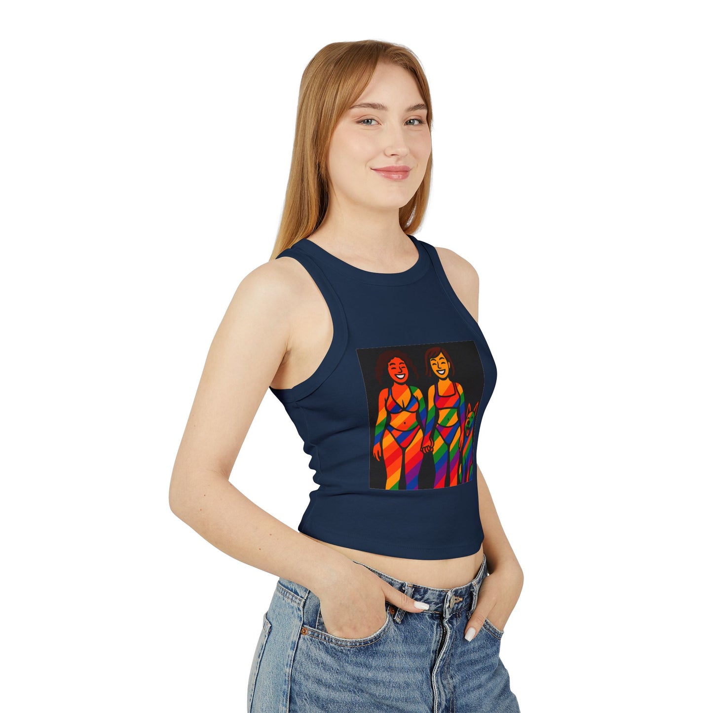 Pride tank top Vibes Women's Racer Tank Top, LGBTQ+ Apparel, Summer Stylish Top, Confidence Boost, Pride Month Fashion, Casual Wear