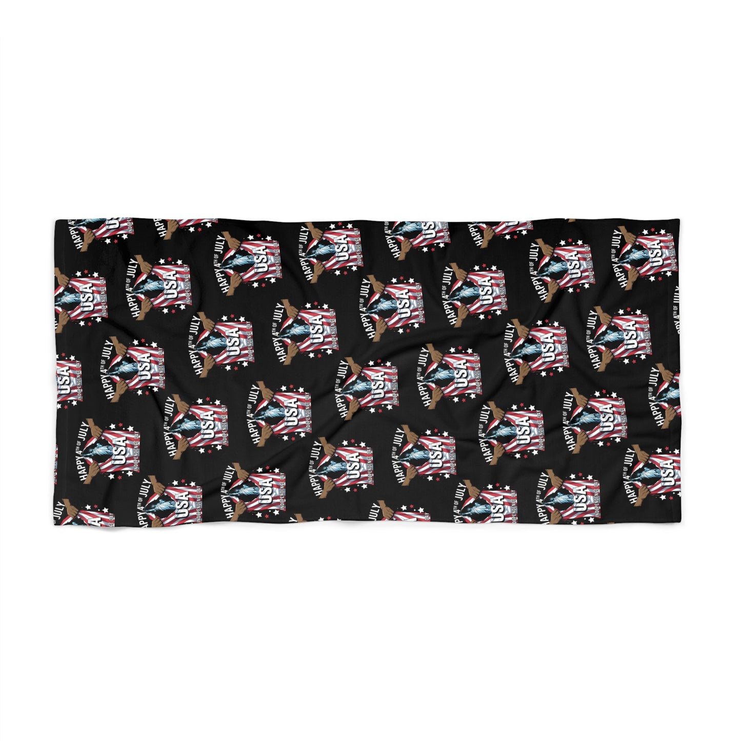 4th july Patriotic Beach Towel - Celebrate 4th of July, USA Spirit, Summer Vibes, Beach Essentials, Pool Day, Independence Day Decor