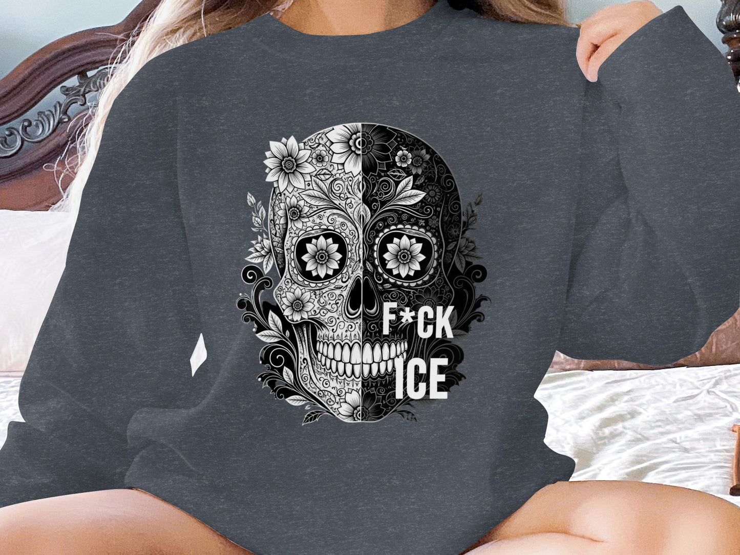 Edgy Skull Graphic F*ck Ice Statement Apparel product type