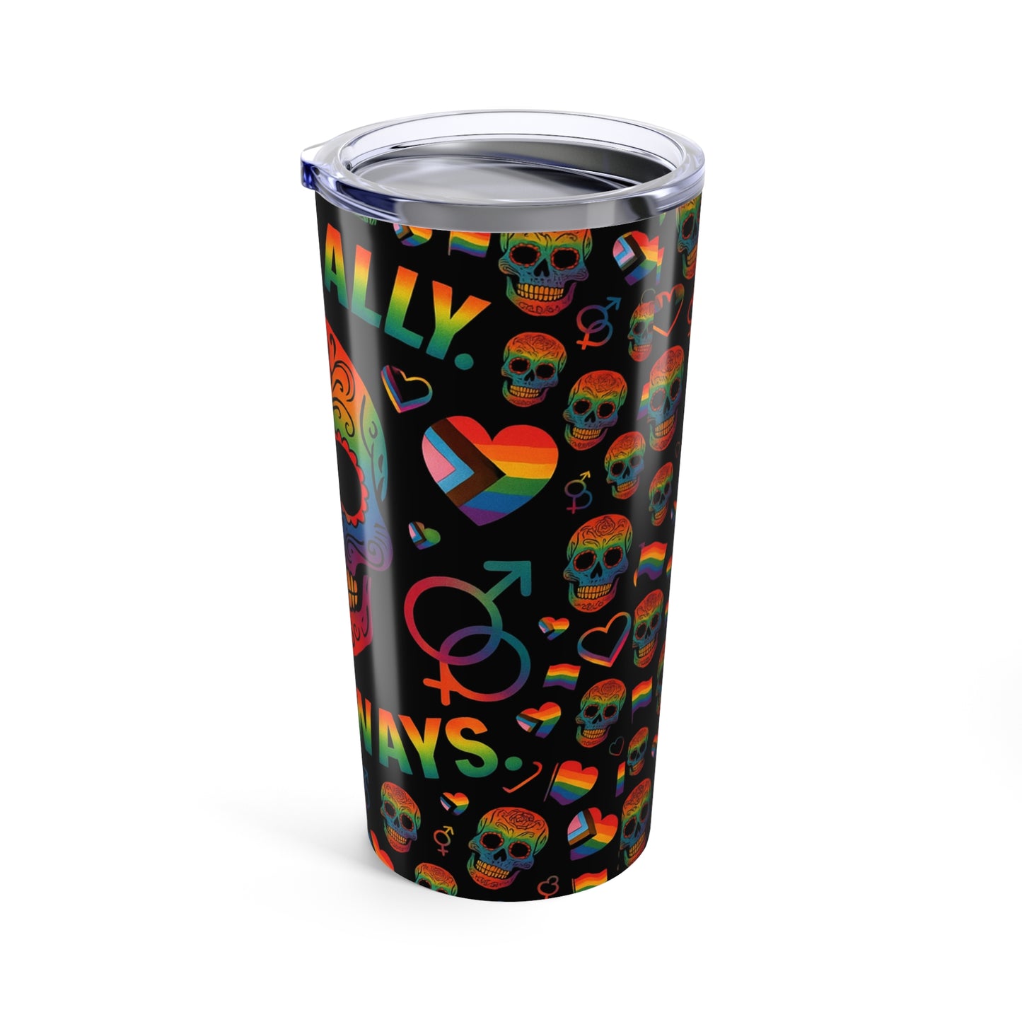 Proud Skull Tumblers for LGBTQ+ Pride | Stylish 20oz Travel Mugs, Colorful Gifts for Pride Celebrations, Birthday Presents, and More