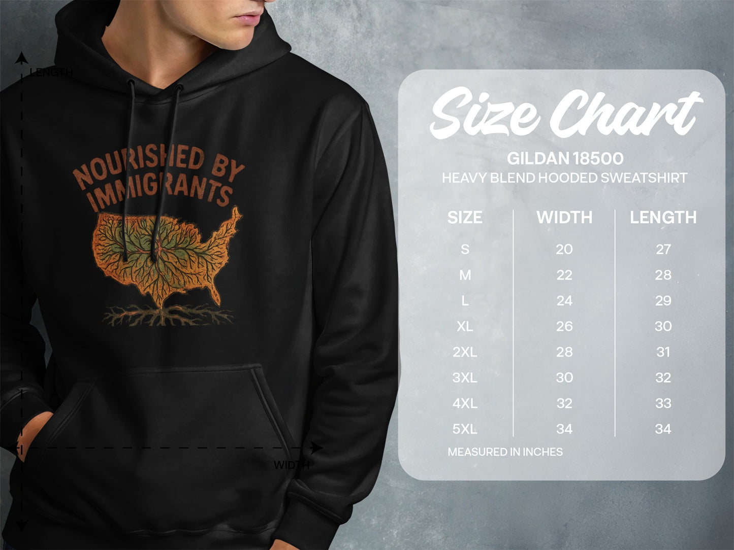 Nourished by Immigrants Comfortable Hooded Sweatshirt Product