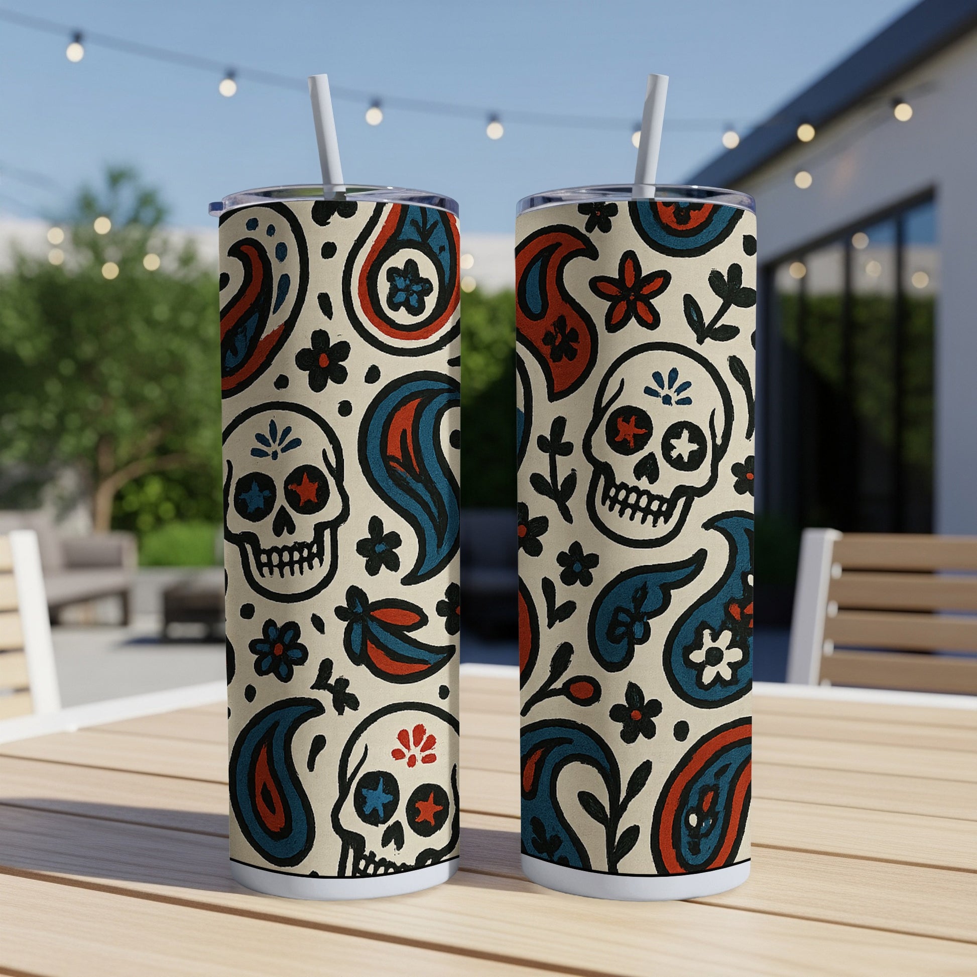 Skull Paisley Patterned Tumbler Great Gift Product