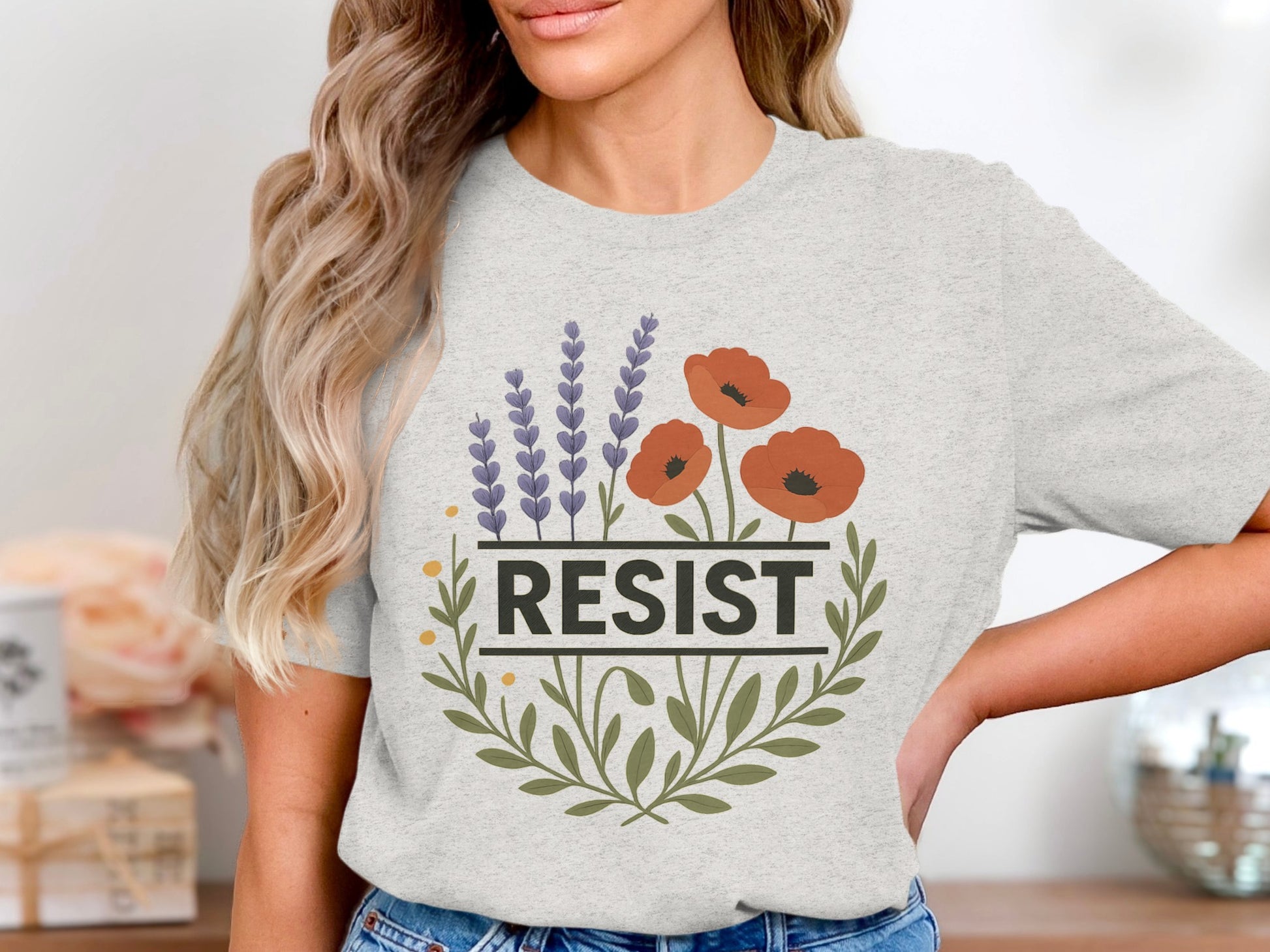 Resist Floral Design Comfortable Casual Shirt product