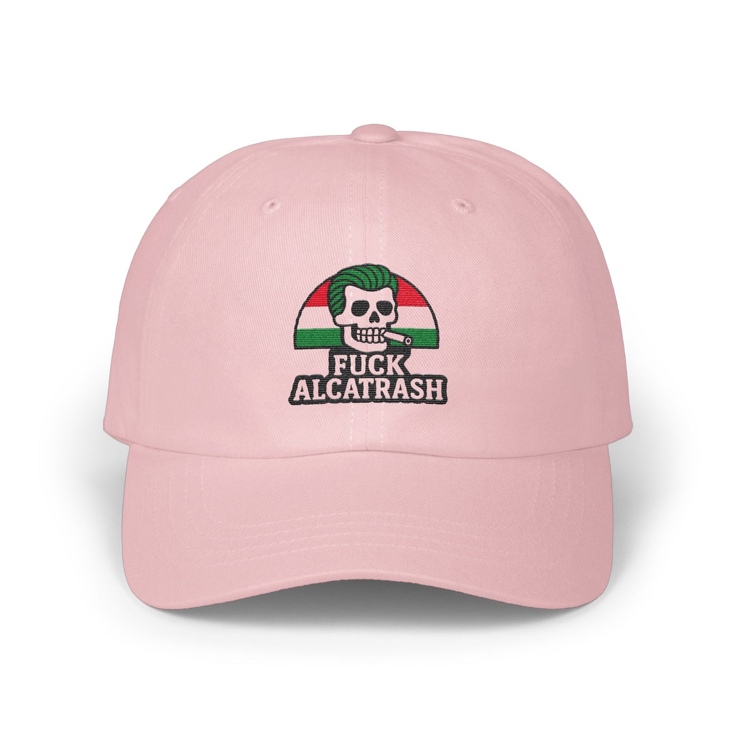 Pink Customized Fuck Alcatrash Skull Embroidered Cap Product