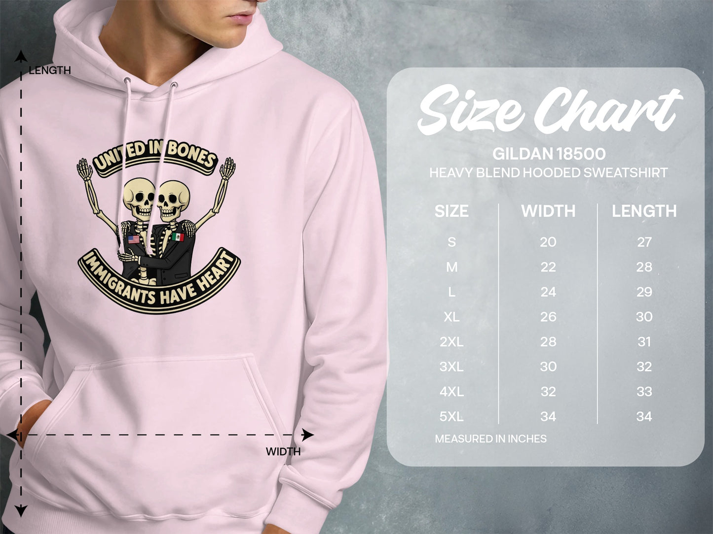 United In Bones Immigrants Have Heart Hooded Sweatshirt product