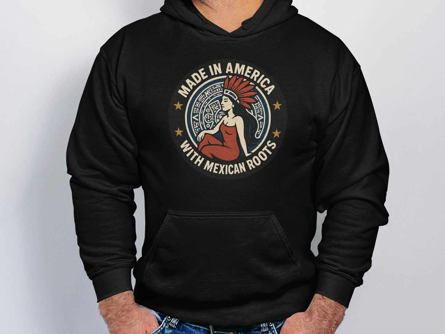 Made in America with Mexican Roots Hooded Sweatshirt product
