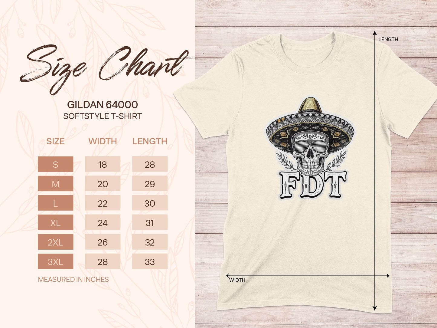 FDT Sombrero Skull Design Softstyle T-shirt product type