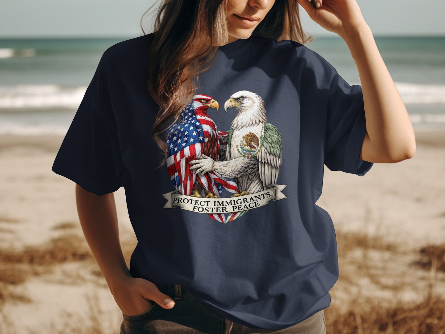 Protect Immigrants Foster Peace Graphic T-Shirt product