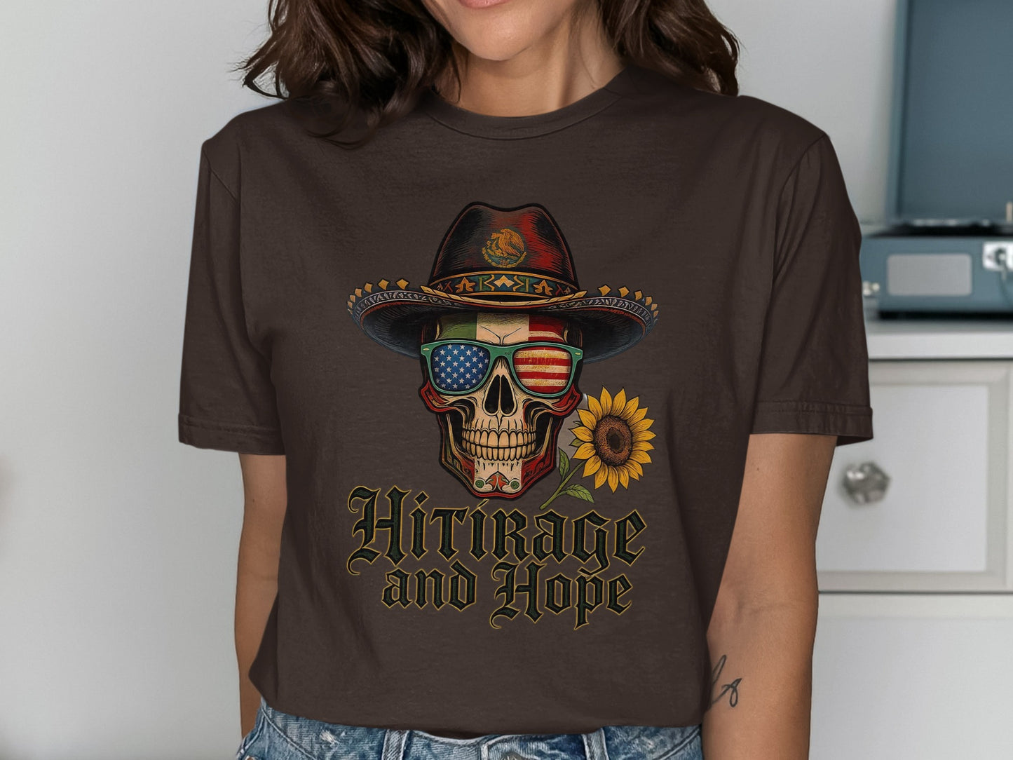 Vintage Skull with Hat and Sunglasses Shirt product