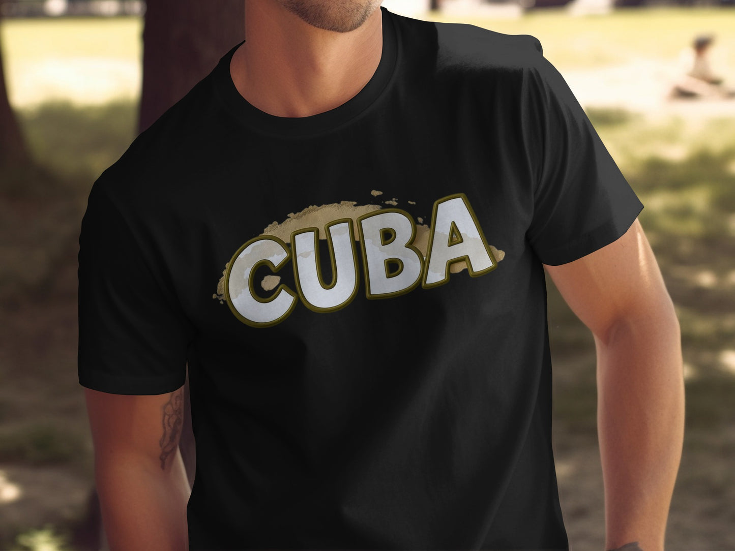 Trendy Black CUBA Graphic Men's T-Shirt product