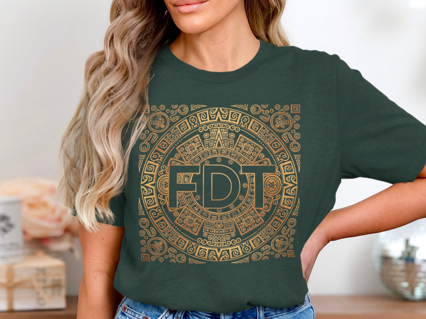 Intricate Aztec Design FDJ Print Casual T-shirt product