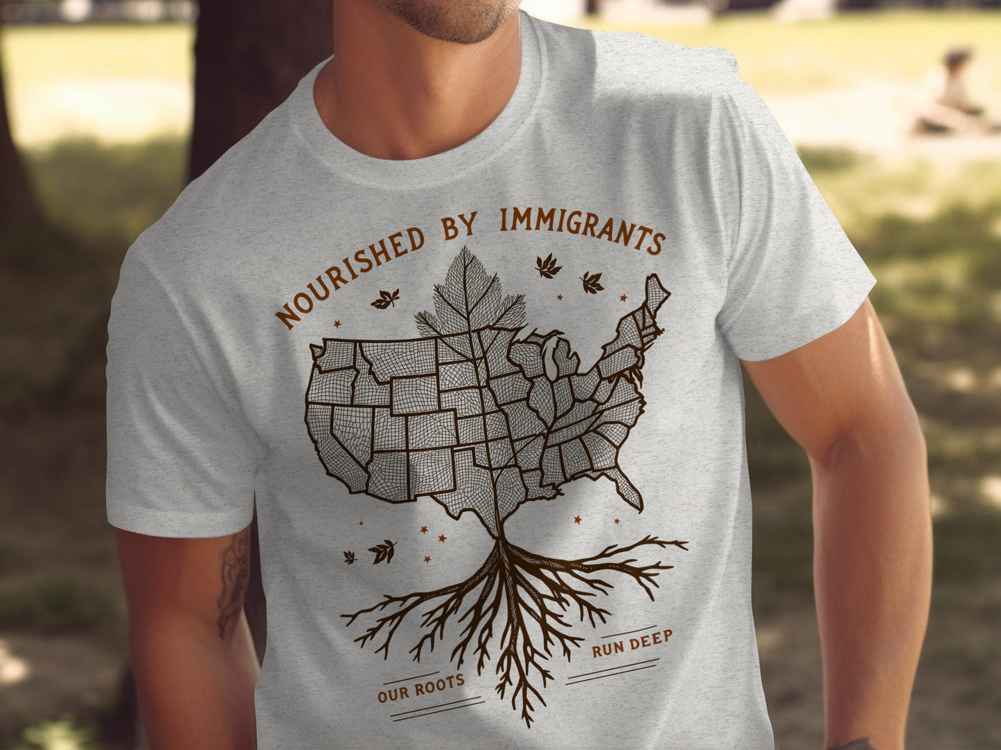 Nourished by Immigrants Our Roots Run Deep T-Shirt product