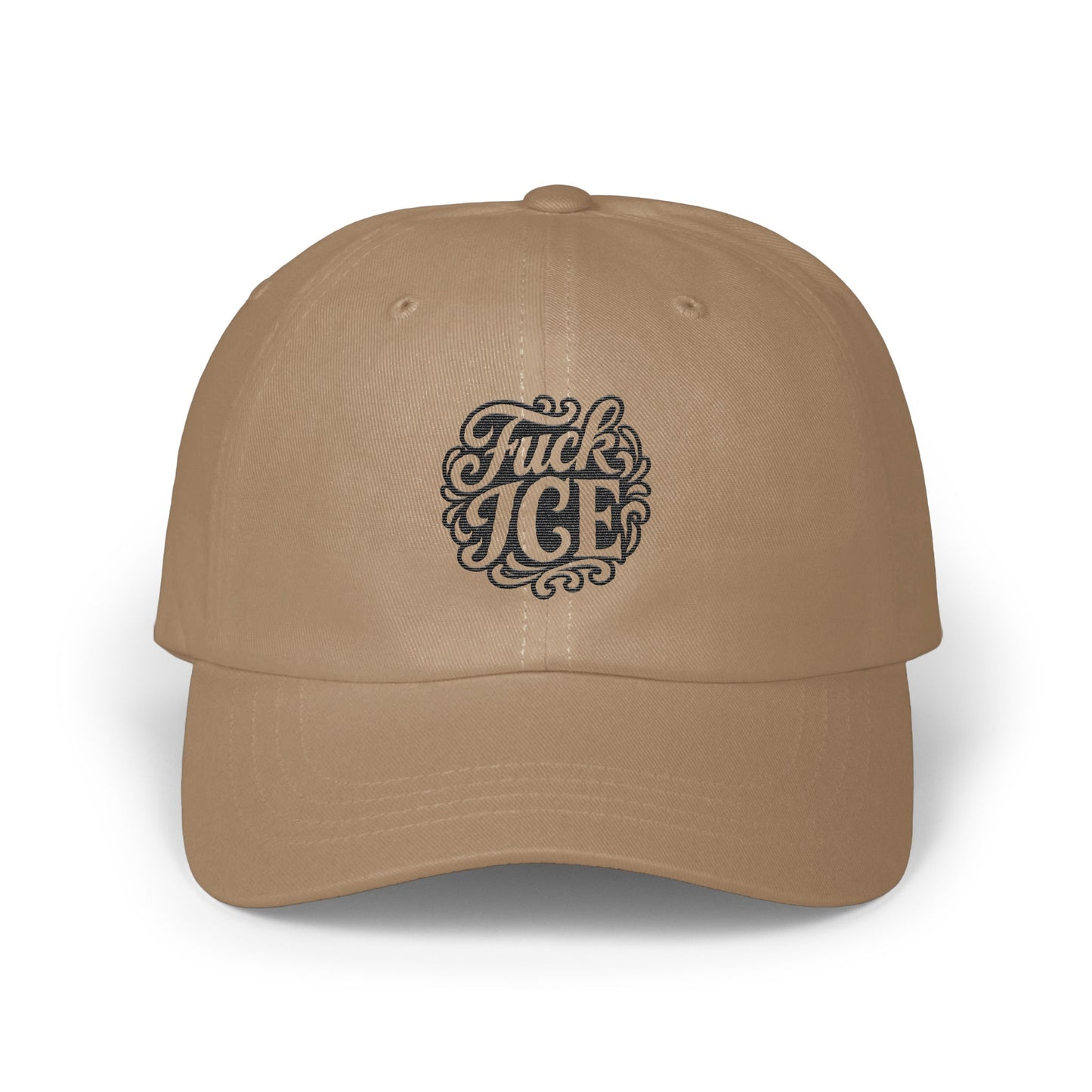 Stylish Beige Baseball Cap with Bold Text product type