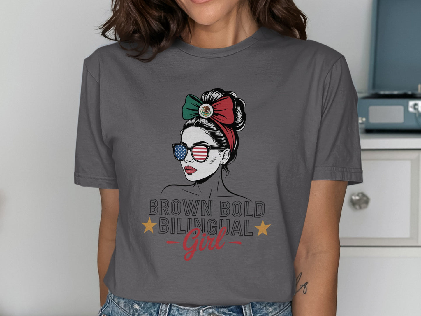 Brown Bold Bilingual Graphic Tee Shirt product type