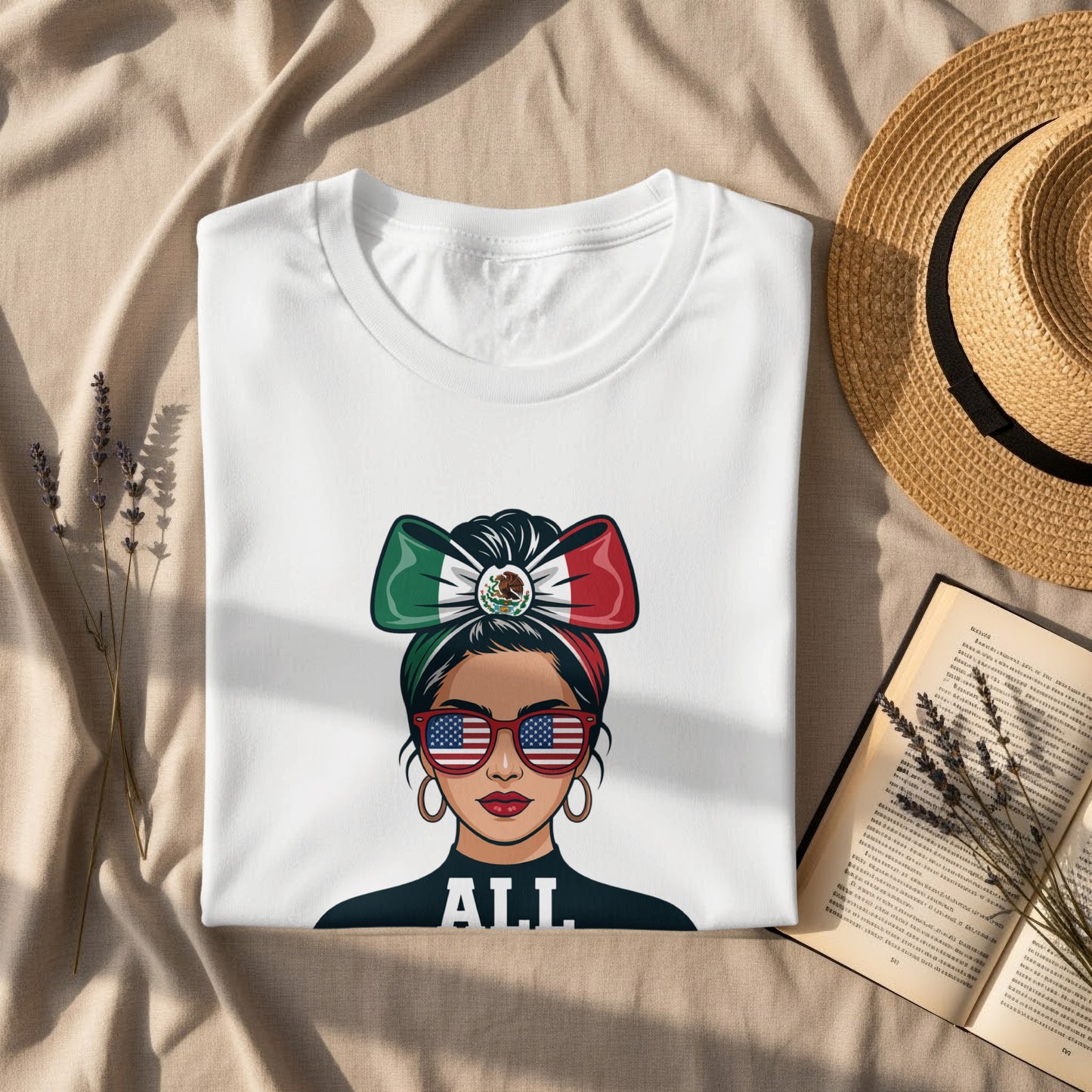 Patriotic Woman Graphic Tee With Sunglasses Shirt product