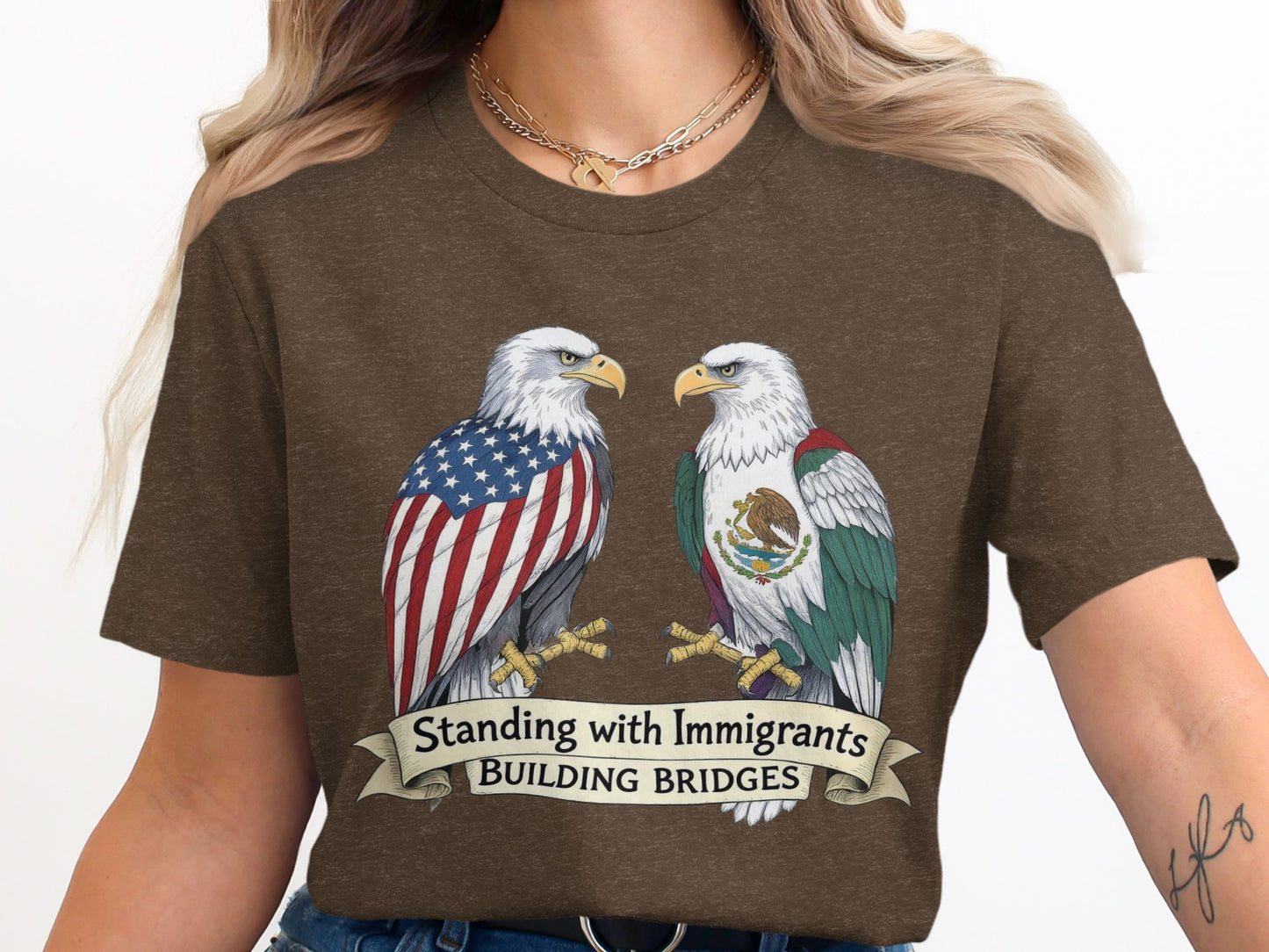 Standing with Immigrants Building Bridges T-shirt product