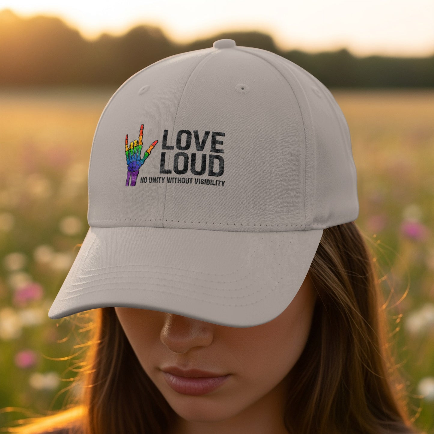 Love Loud No Unity Without Visibility Hat product type