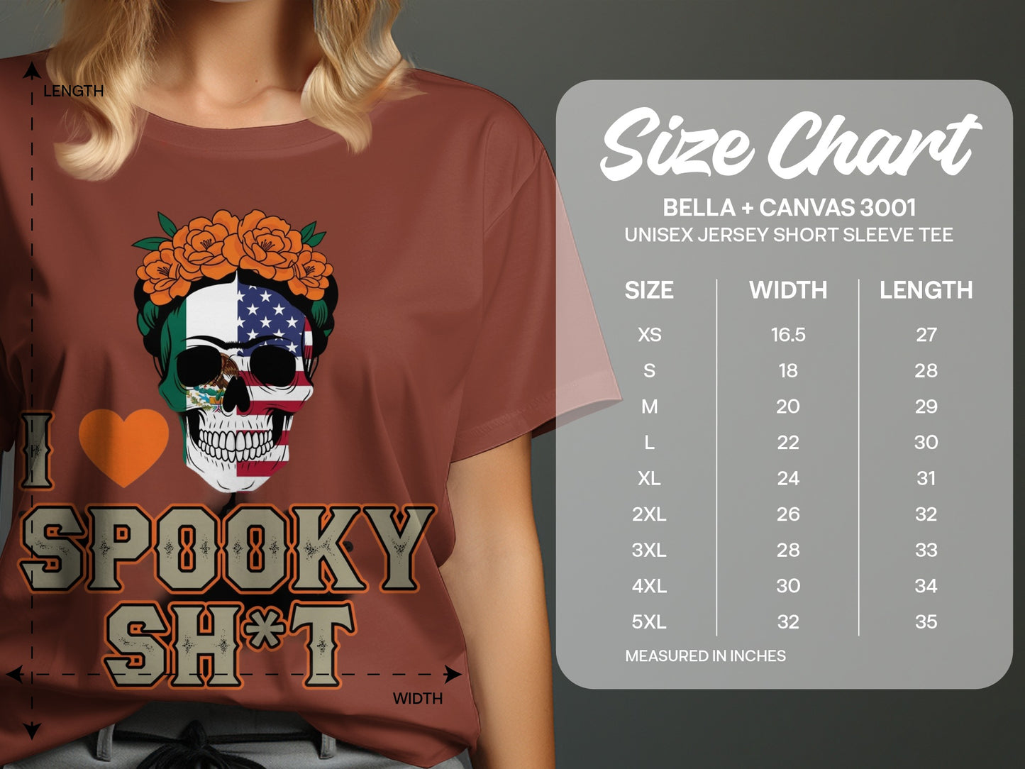 I Love Spooky Skull Graphic Short Sleeve Tee product
