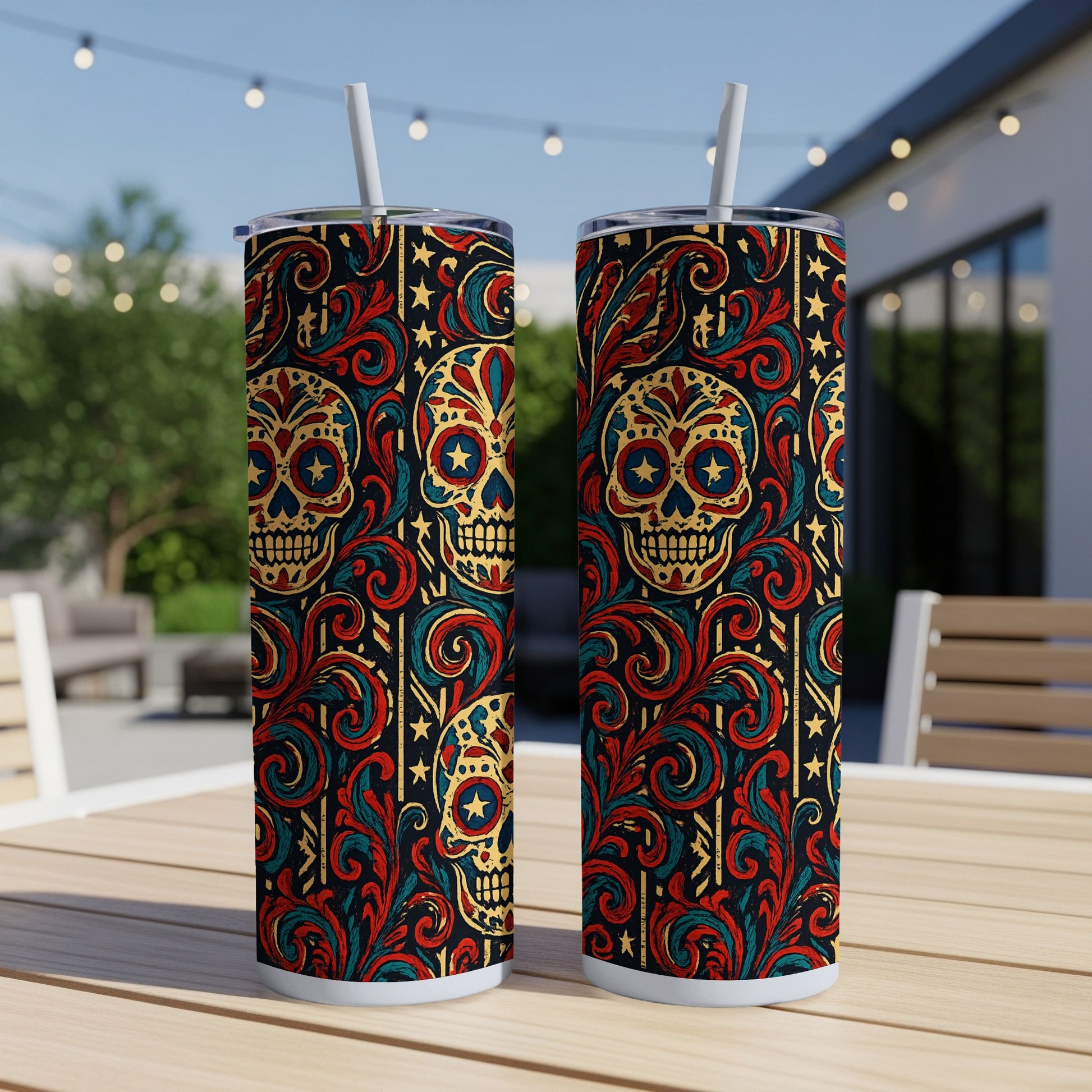 Colorful Sugar Skull Design Tumbler product type
