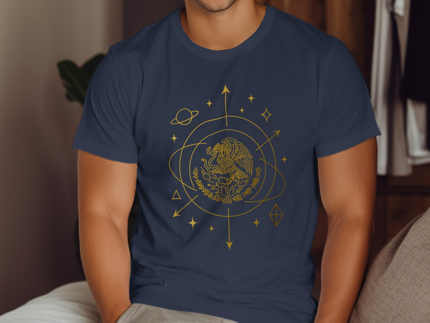 Cosmic Eagle Graphic Design Short Sleeve Shirt product