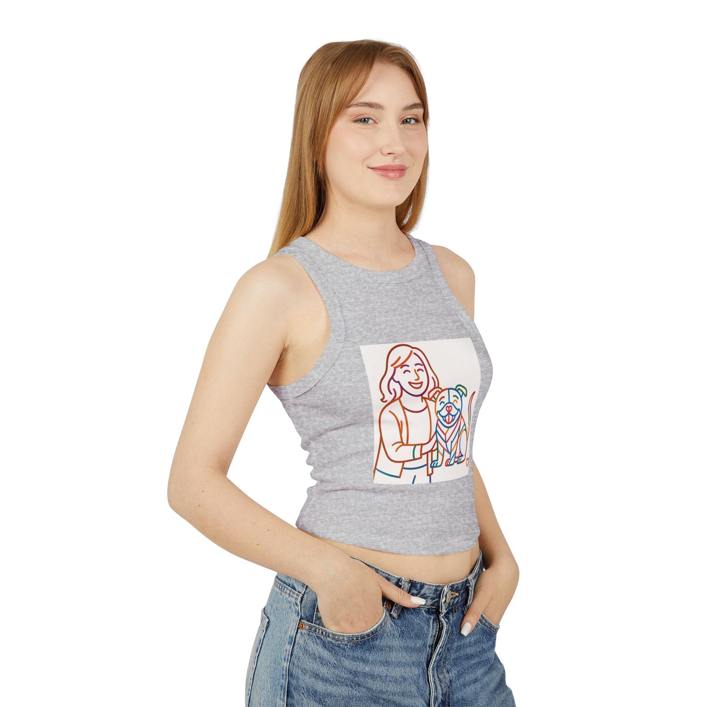 pride tank top Cute Dog Lover Racer Tank Top - Women's Micro Ribbed Crop Tee