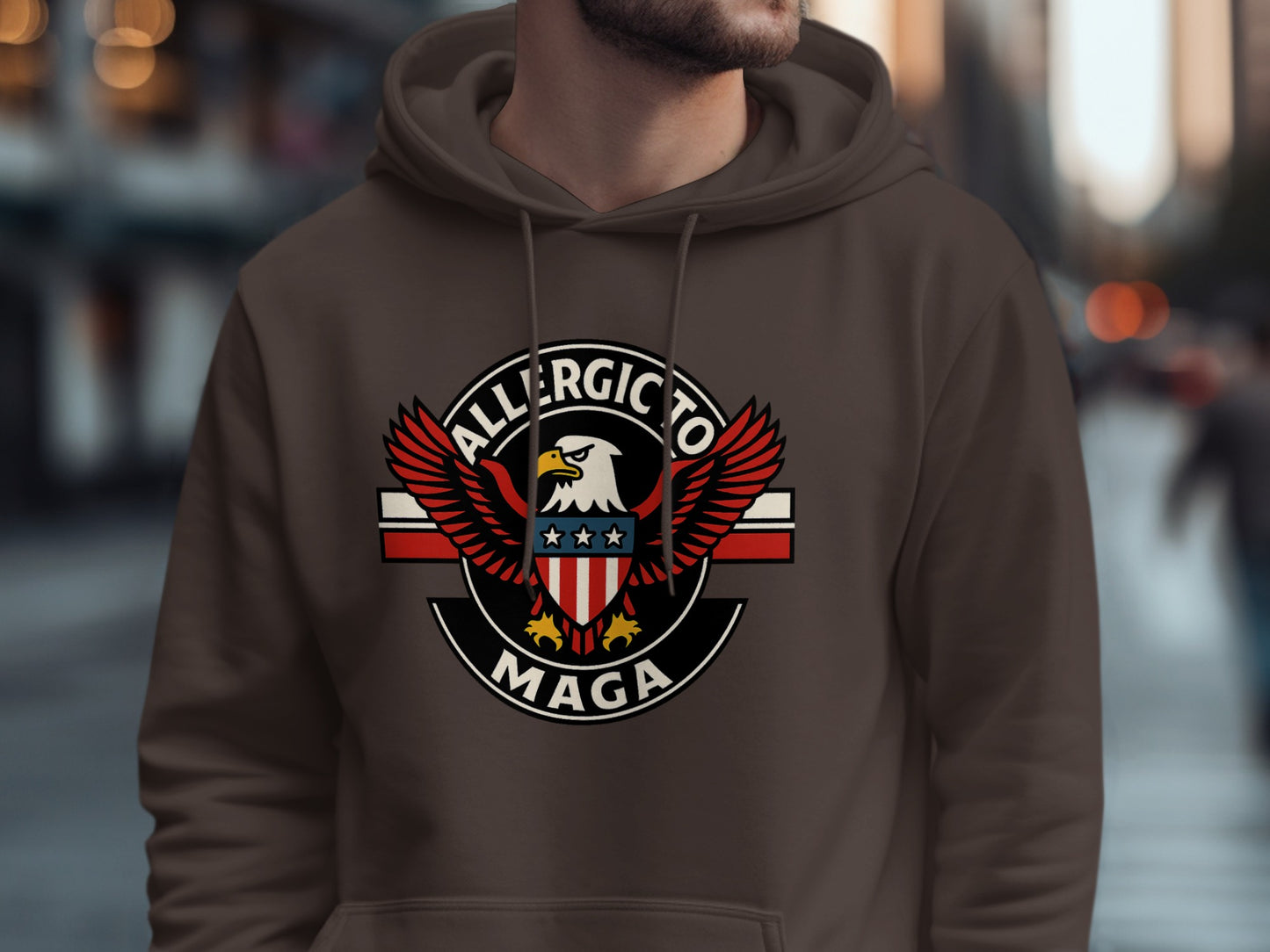 Allergic to MAGA Eagle Design Hoodie product type