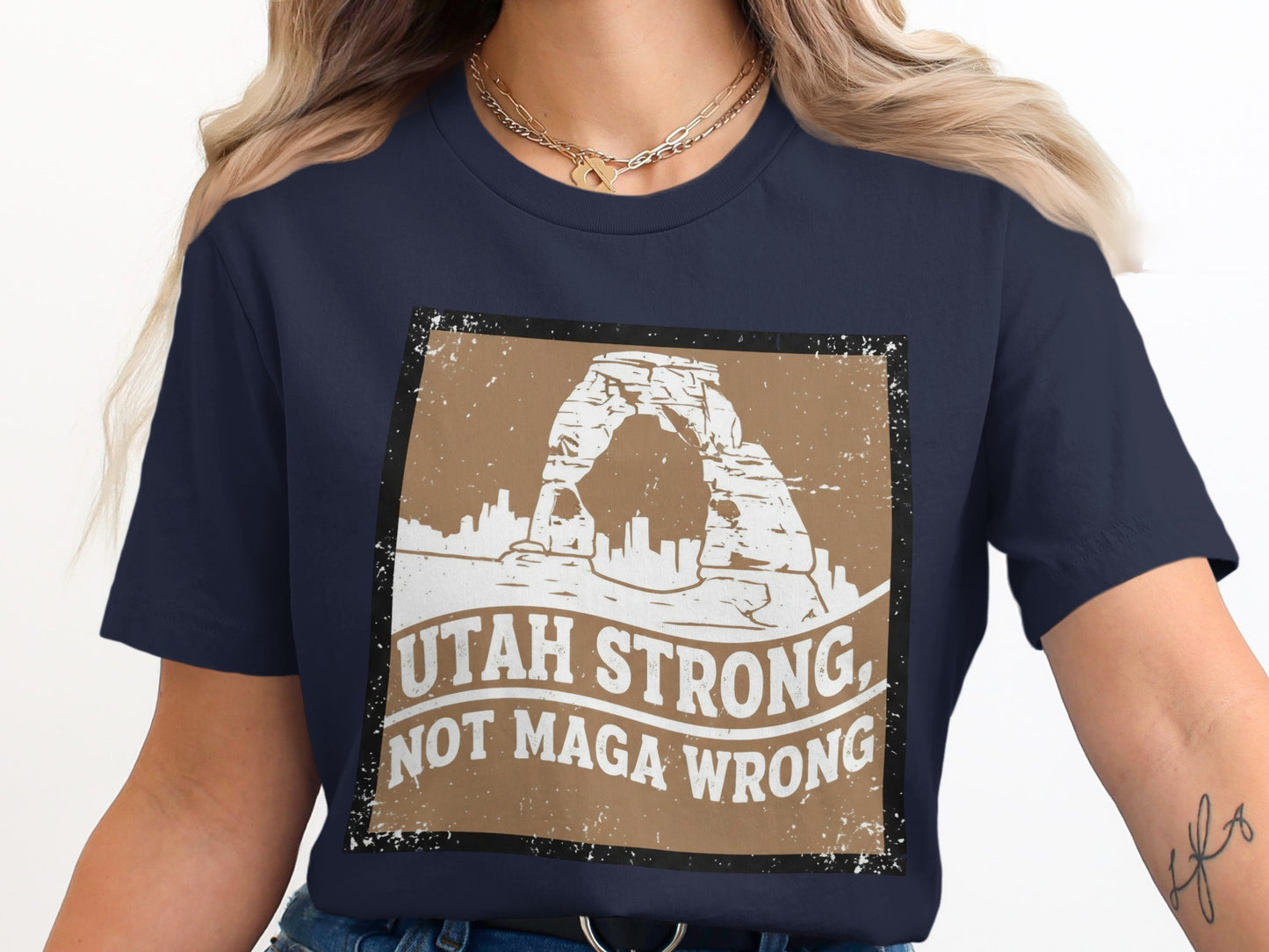 Utah Strong Not MAGA Wrong Solid Blue T-shirt product