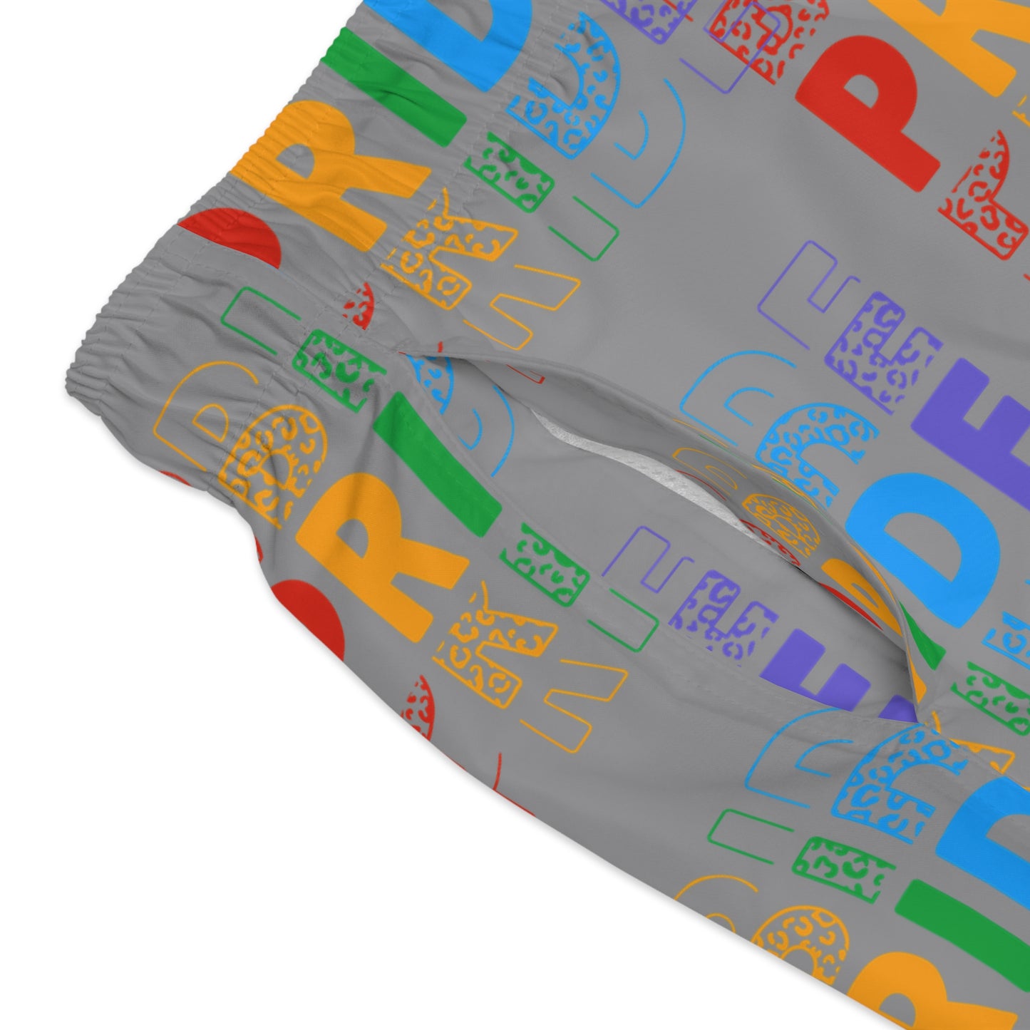 Colorful Pride Swim Trunks, LGBTQ+ Beach Wear, Trendy Summer Shorts, Vibrant Pool Attire, Perfect for Pride Celebrations