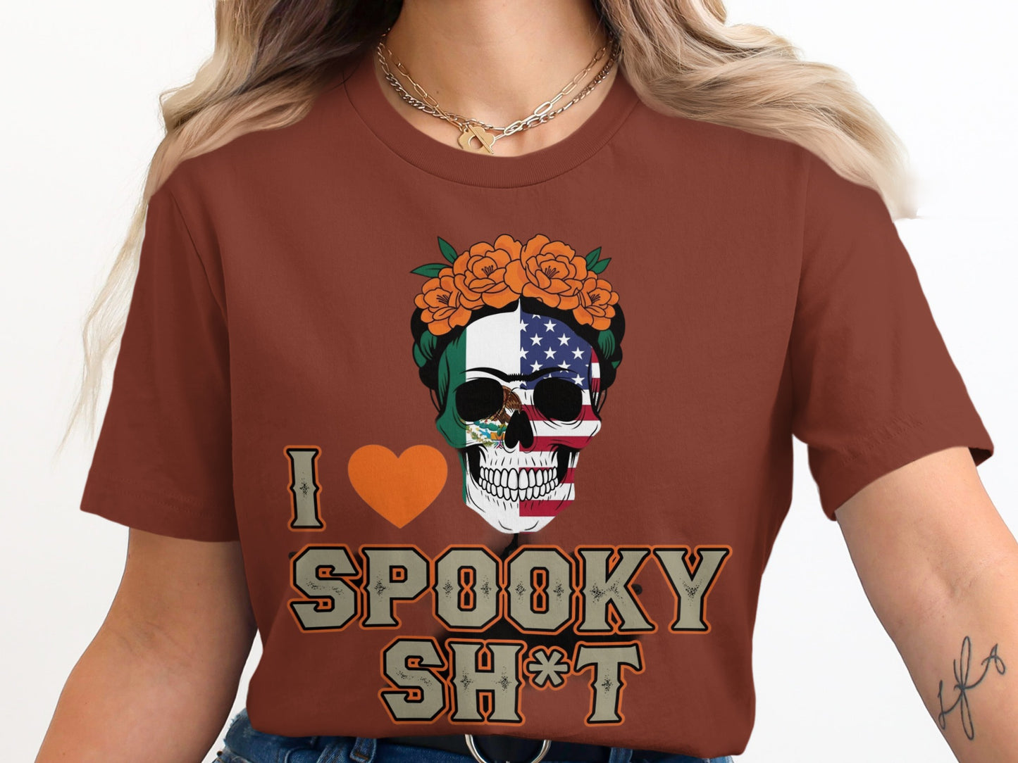 I Love Spooky Sh*t Skull Design Graphic Tee product