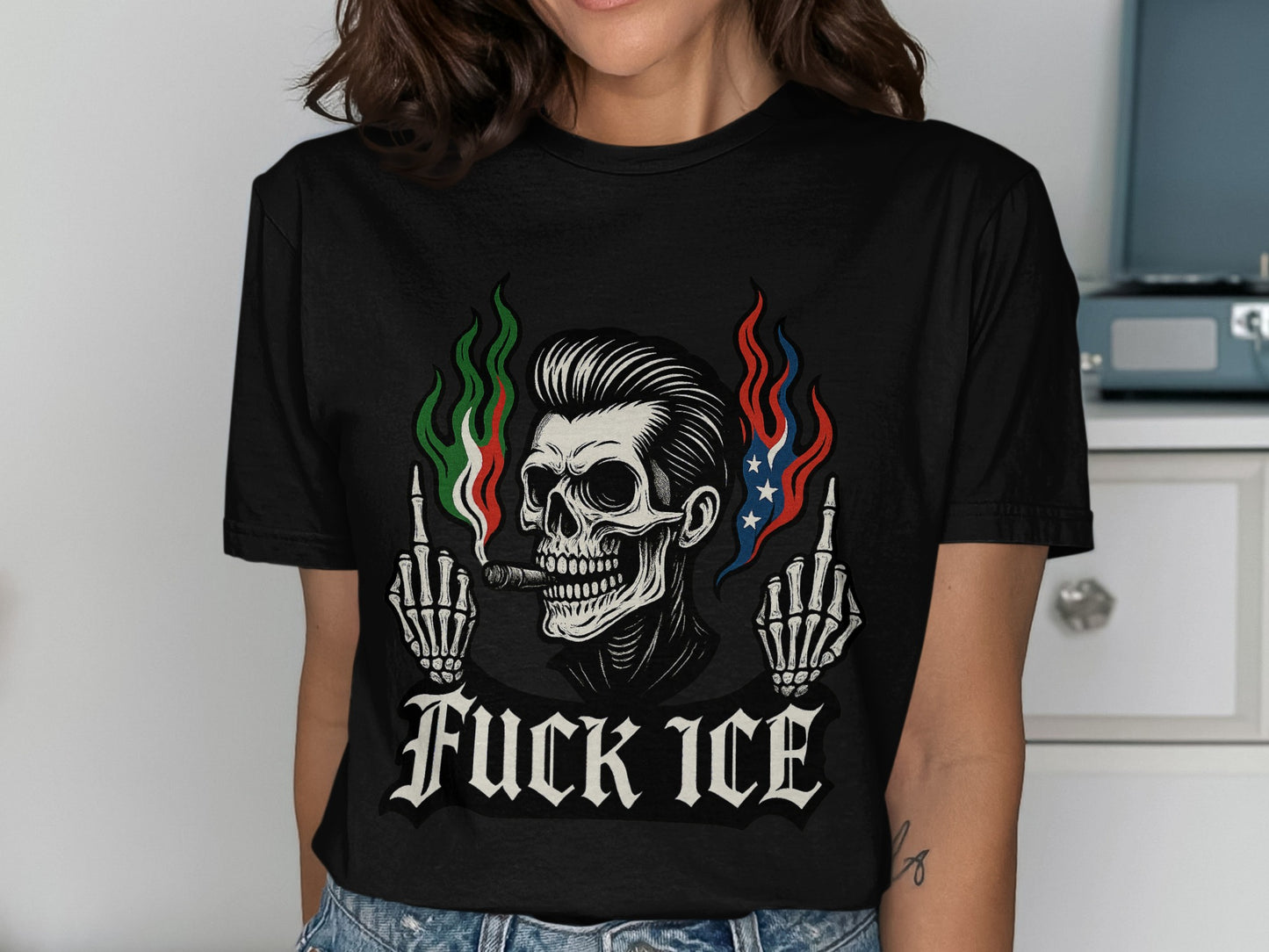 Fuck Ice Skull Art Graphic Printed Shirt product type