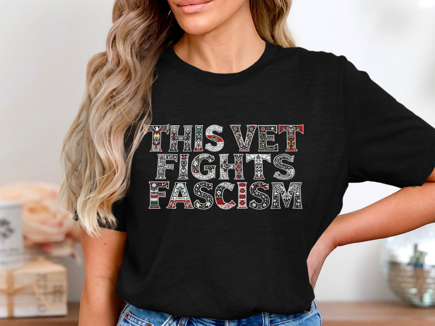 This Vet Fights Fascism Statement Shirt product type