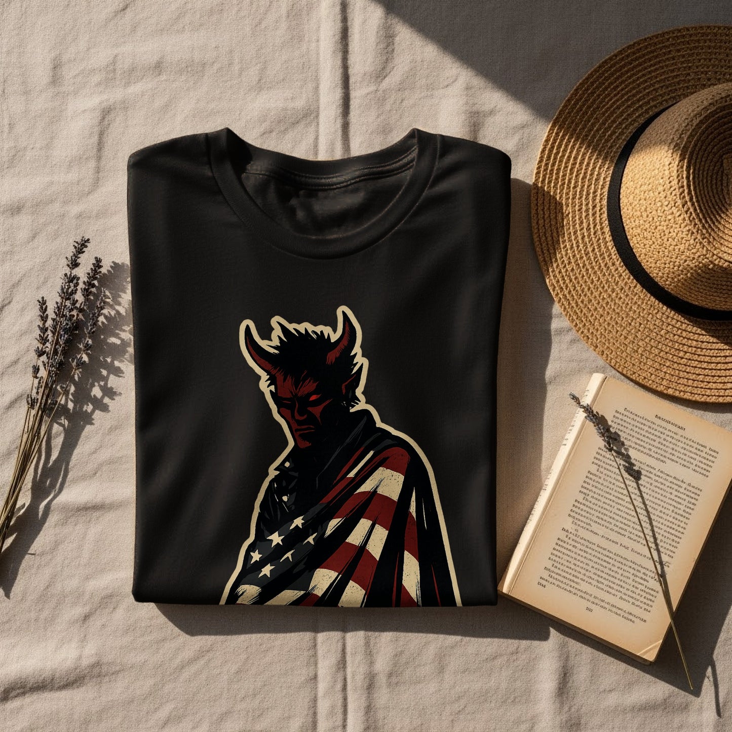 Edgy Devil American Flag Graphic Tee product