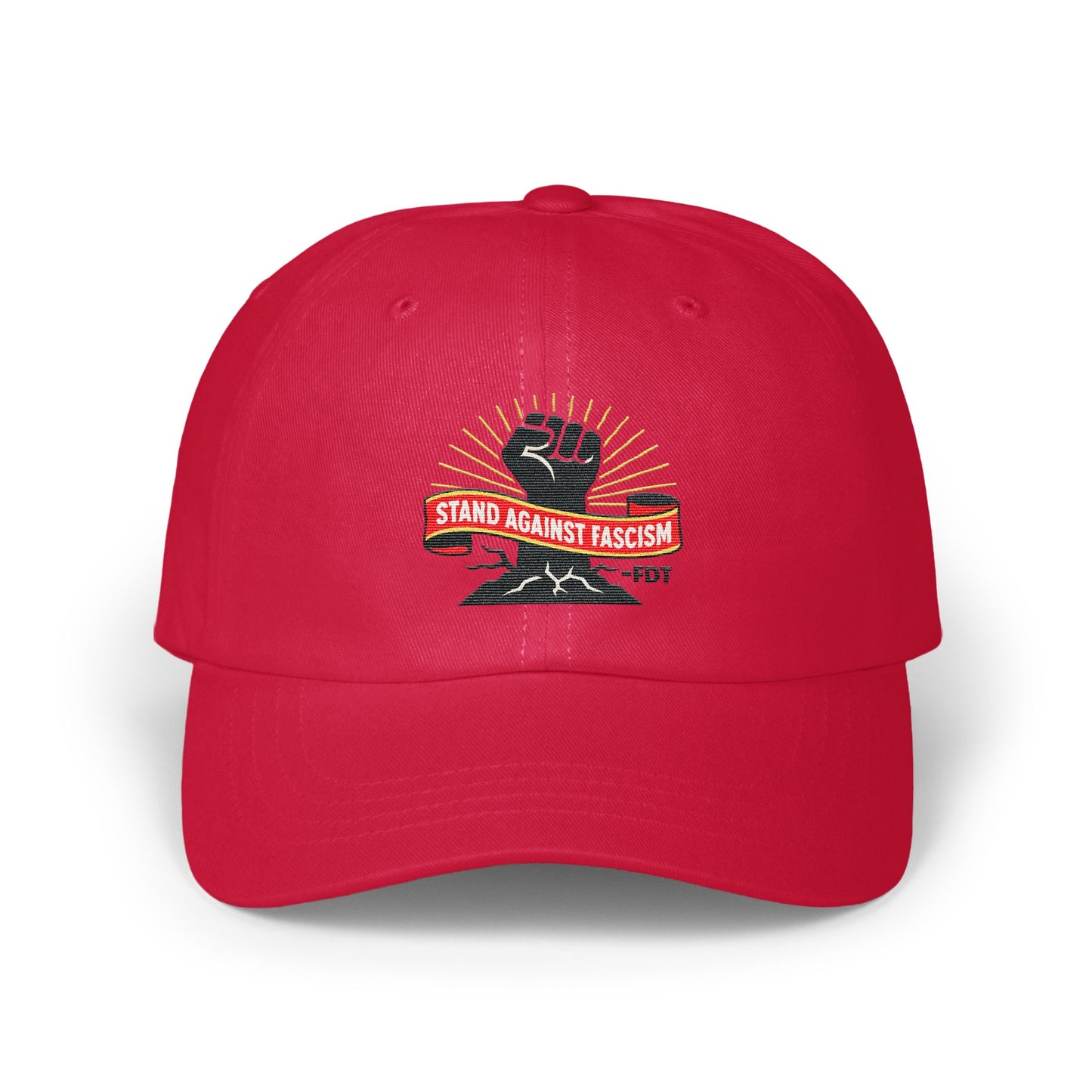 Stand Against Fascism Red Embroidered Cap product type