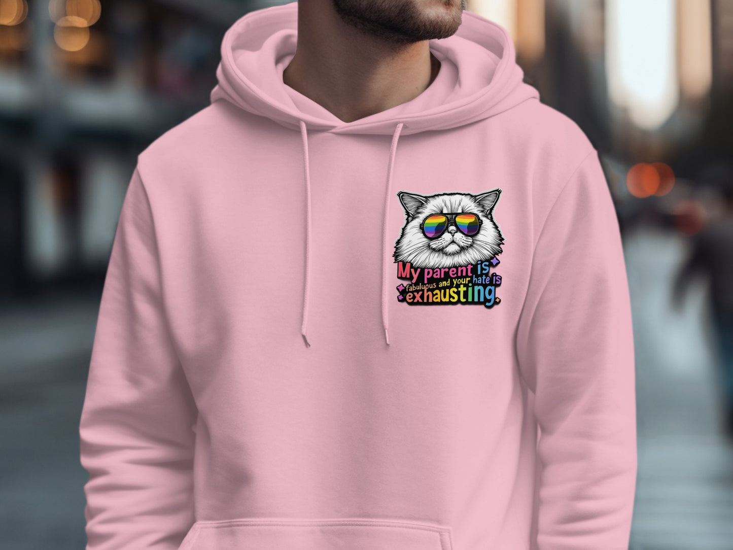 My Parent is Exhausting Funny Cat Hoodie product