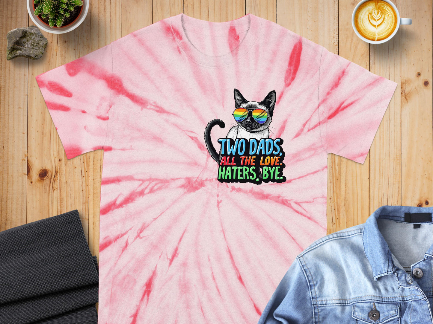 Two Dads All The Love Haters Bye T-shirt product