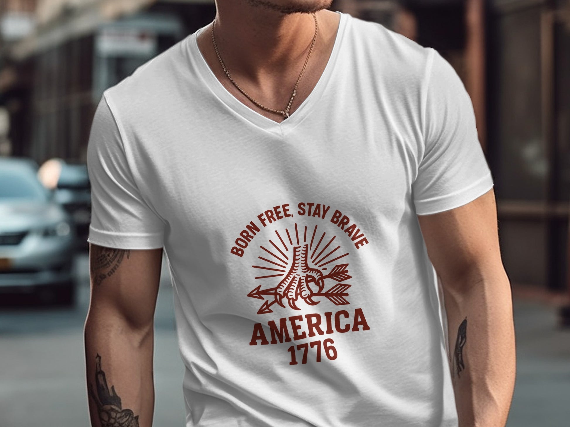 Born Free Stay Brave America 1776 Graphic Tee product