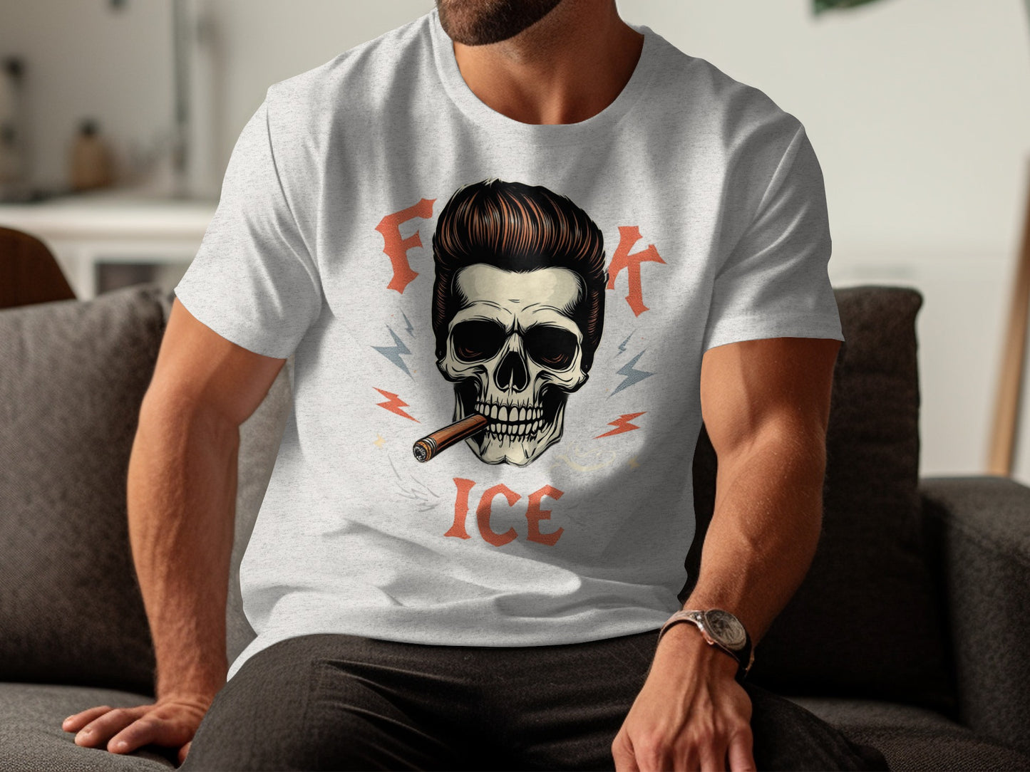 Skull with Cigar Graphic Men's Tee product type