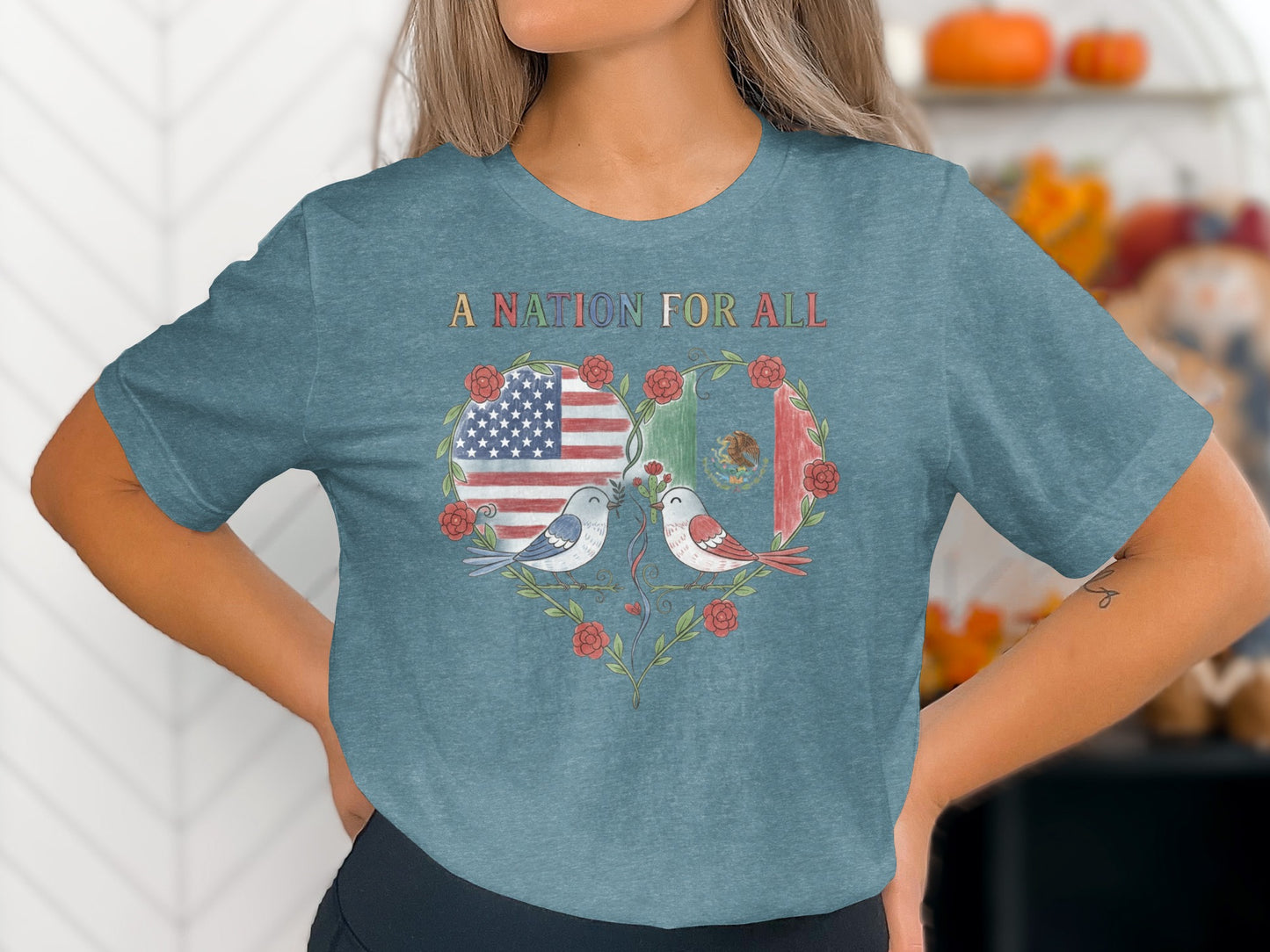 A Nation for All Doves Heart Flag T-Shirt product type