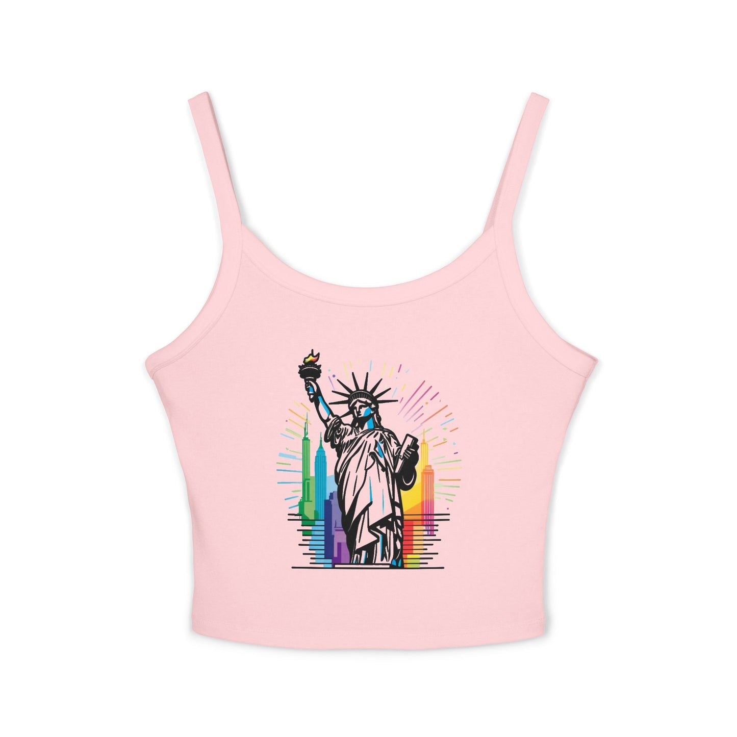 pride tank top Statue of Liberty Women's Spaghetti Strap Tank Top
