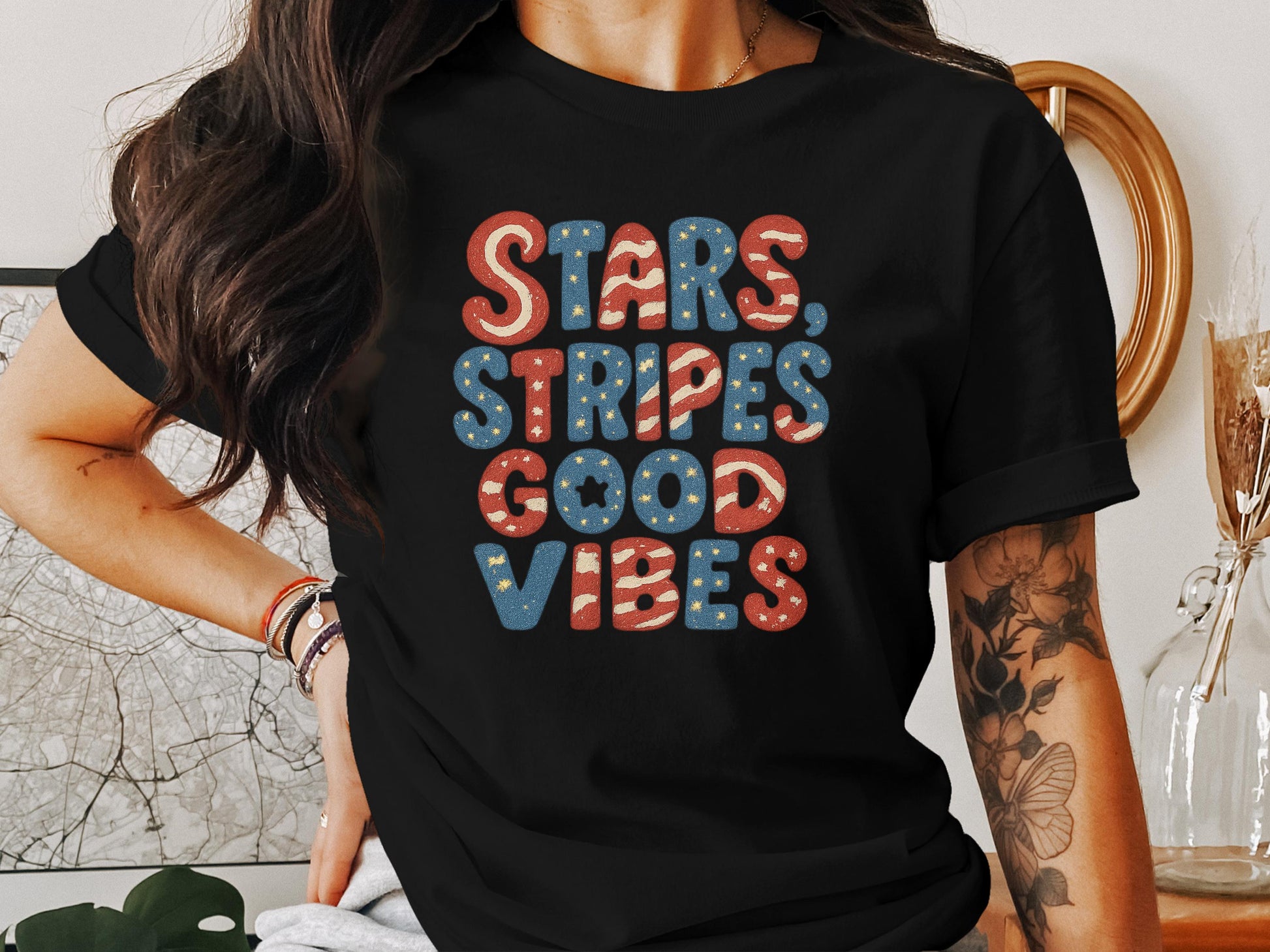Stars Stripes Good Vibes Graphic Tee product type