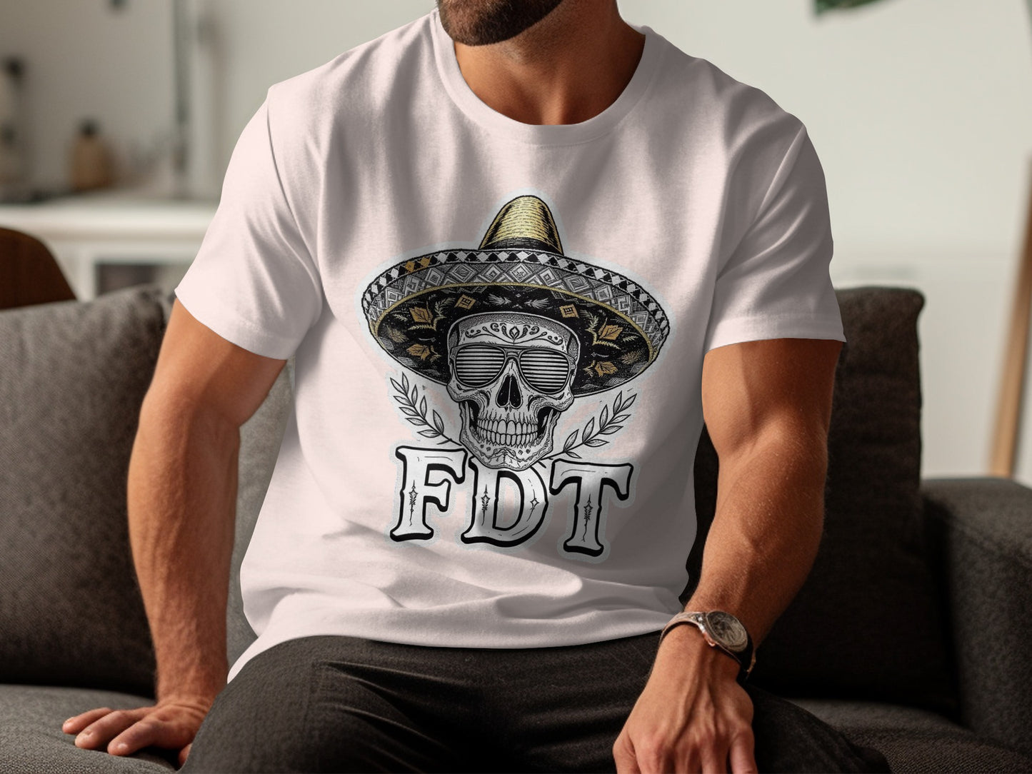 Skull With Sombrero FDT Graphic Design T-Shirt product