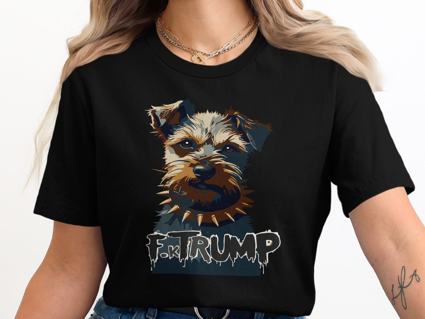 Fk Trump Statement Dog Graphic Tee Shirt product type