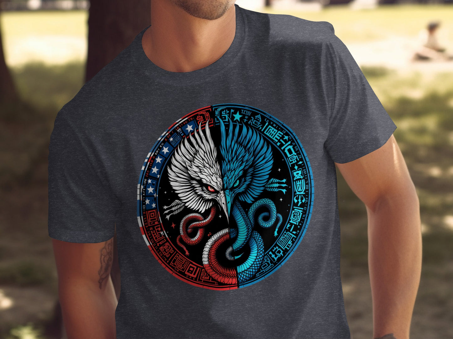 Mystical Eagle and Serpent Design T-Shirt product type