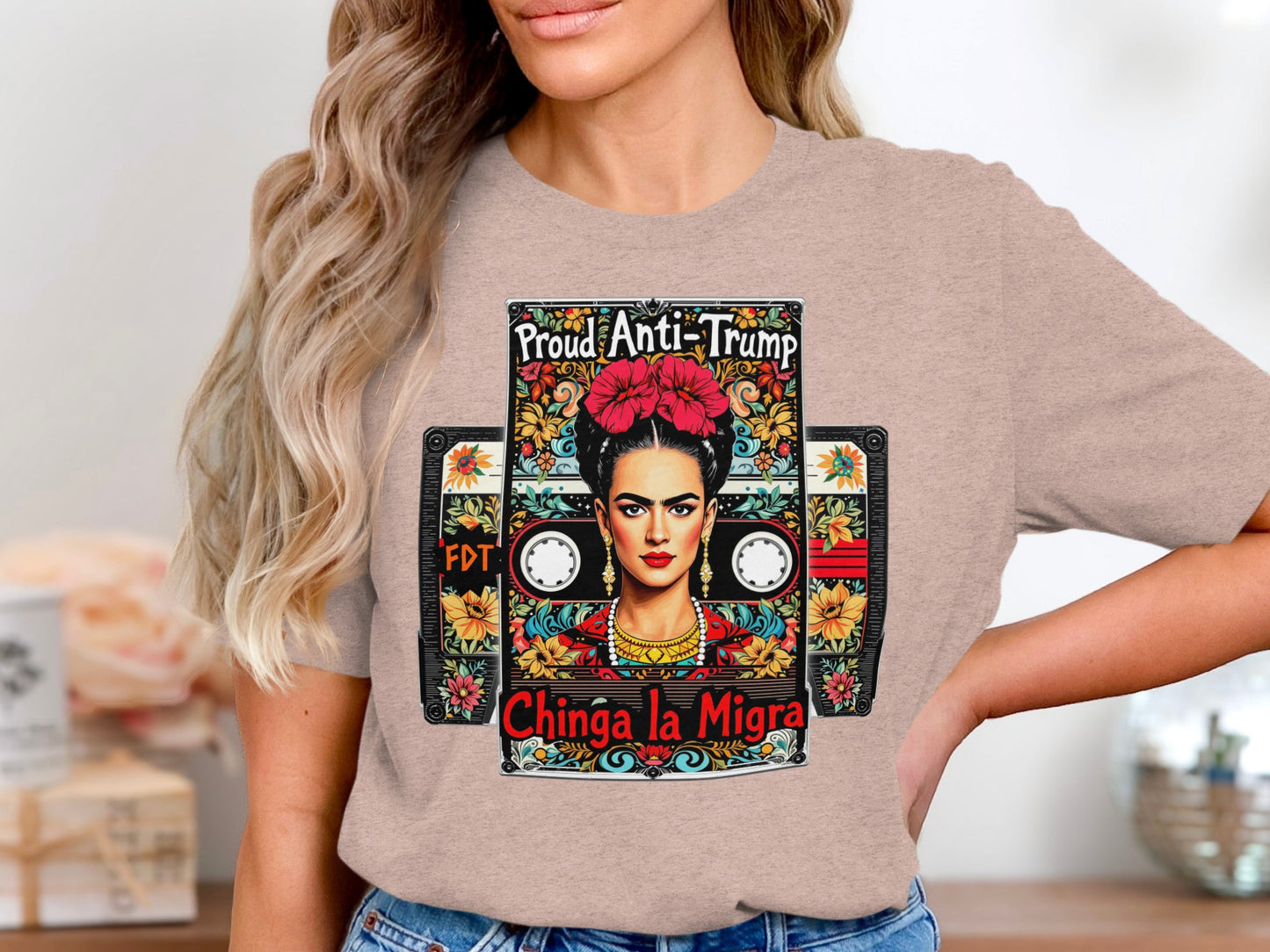 Proud Anti-Trump Chinga la Migra graphic tee product type