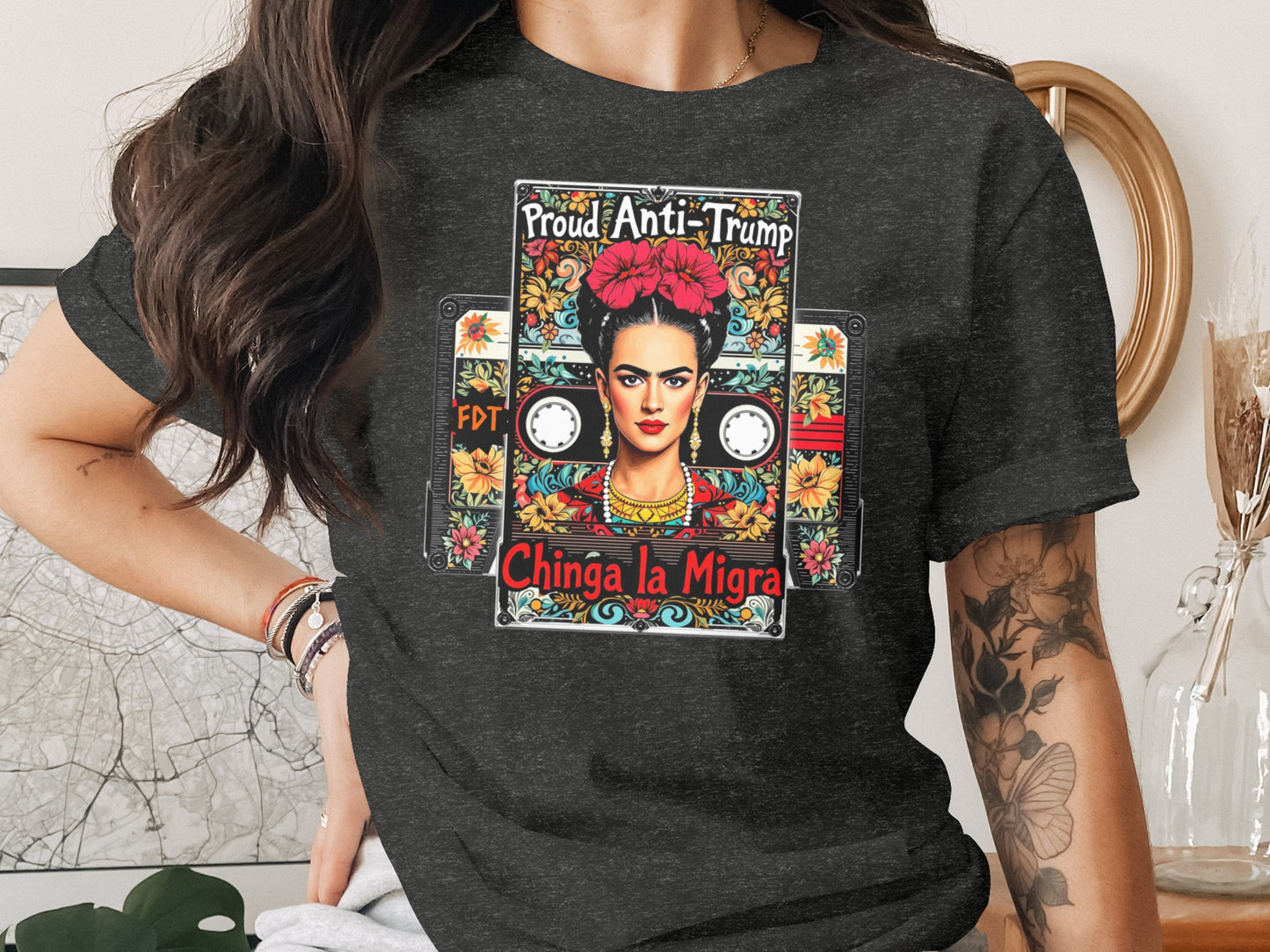 Proud Anti Trump Chinga la Migra Graphic T-shirt product