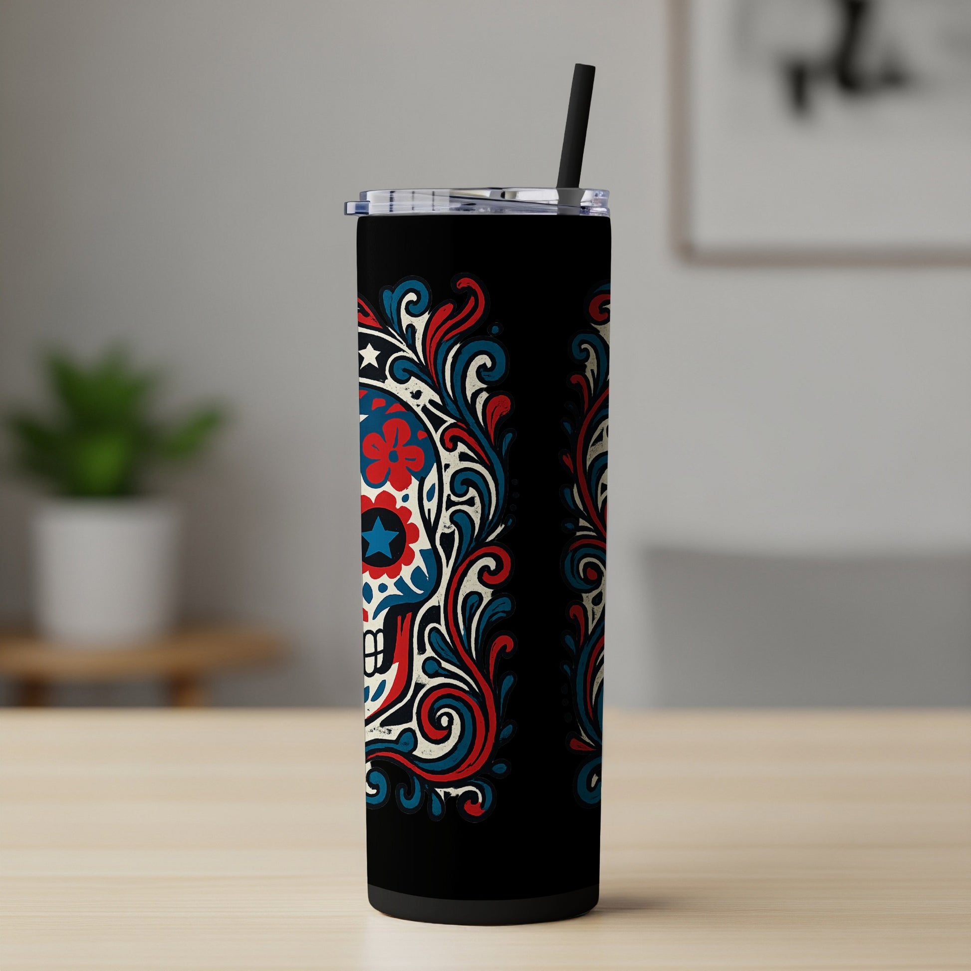 Colorful Sugar Skull Design Insulated Tumbler product