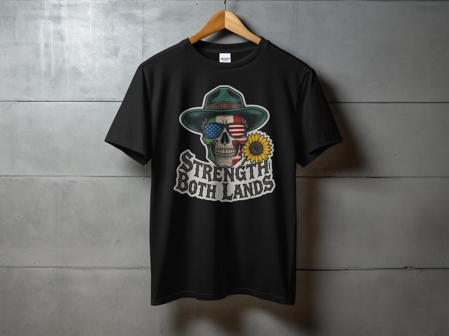 Strength Both Lands Skull Sunflower T-Shirt product