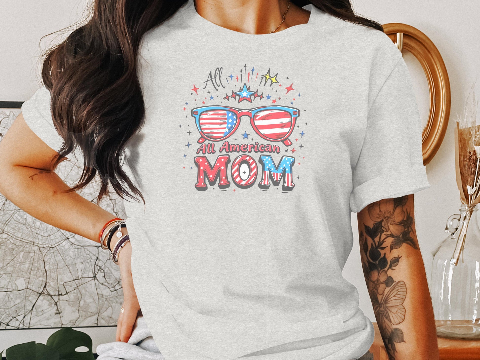 All American Mom Patriotic Themed Shirt product type