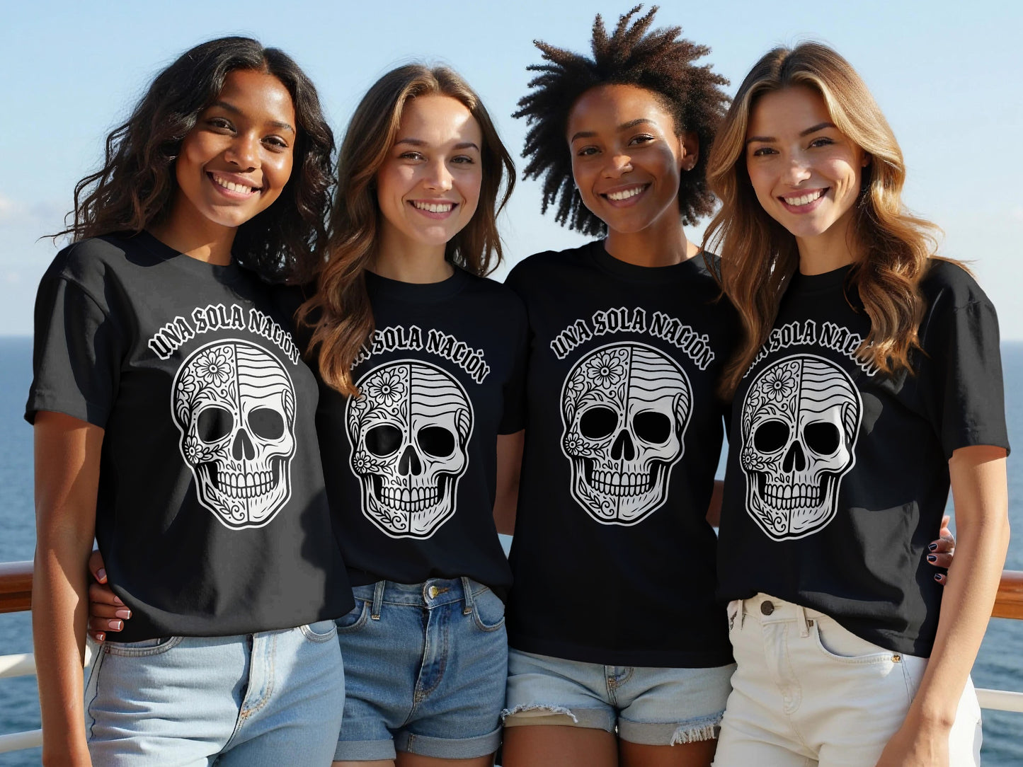 Viva Sola Nacion Skull Graphic Tee shirt product type